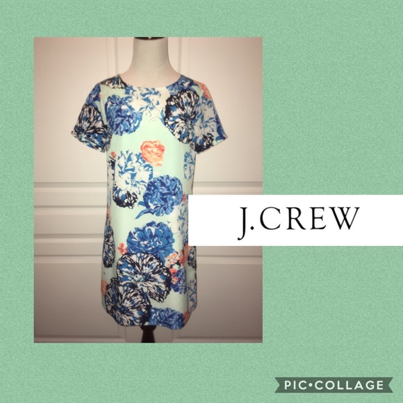 J Crew Floral Print Shift Pullover Dress 2 XS - Picture 1 of 6